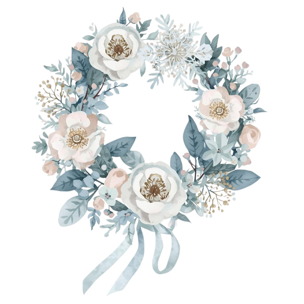 【水彩クリップアート】四季を彩るリースコレクション