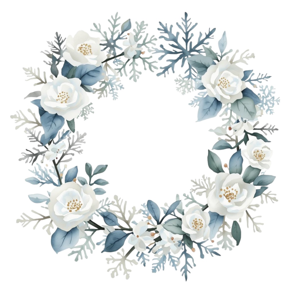 【水彩クリップアート】四季を彩るリースコレクション