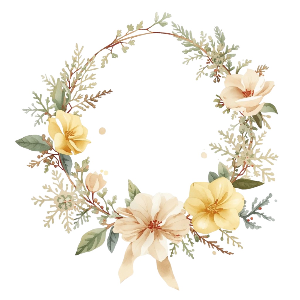 【水彩クリップアート】四季を彩るリースコレクション