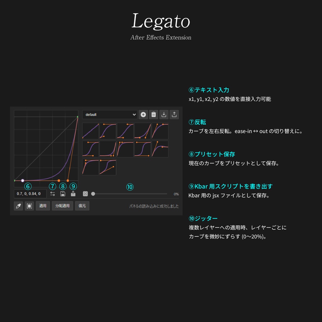 【After Effects イージングエクステンション】Legato