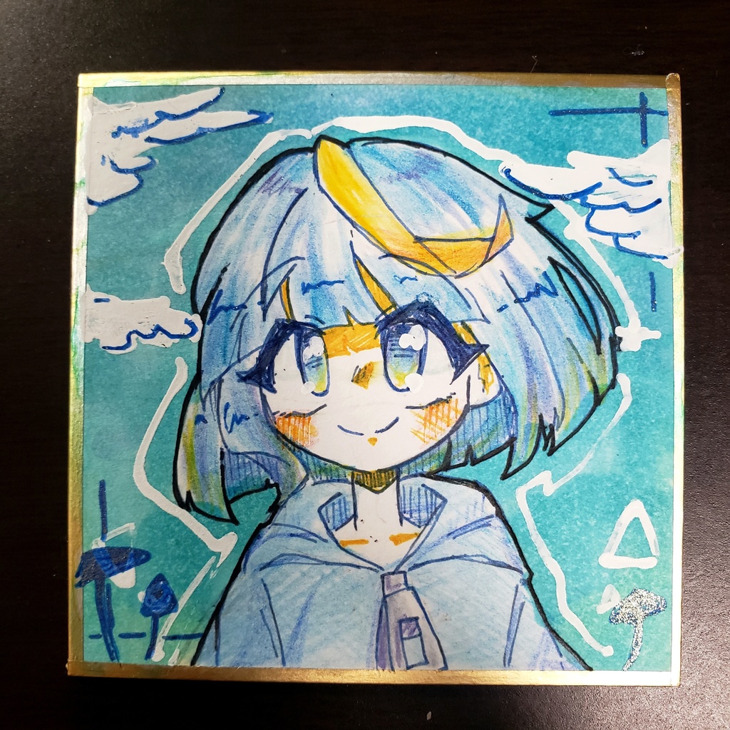 【きのこ擬人化】豆色紙原画【ソルサビラの森】