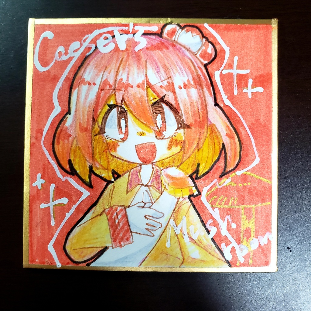 【きのこ擬人化】豆色紙原画【ソルサビラの森】