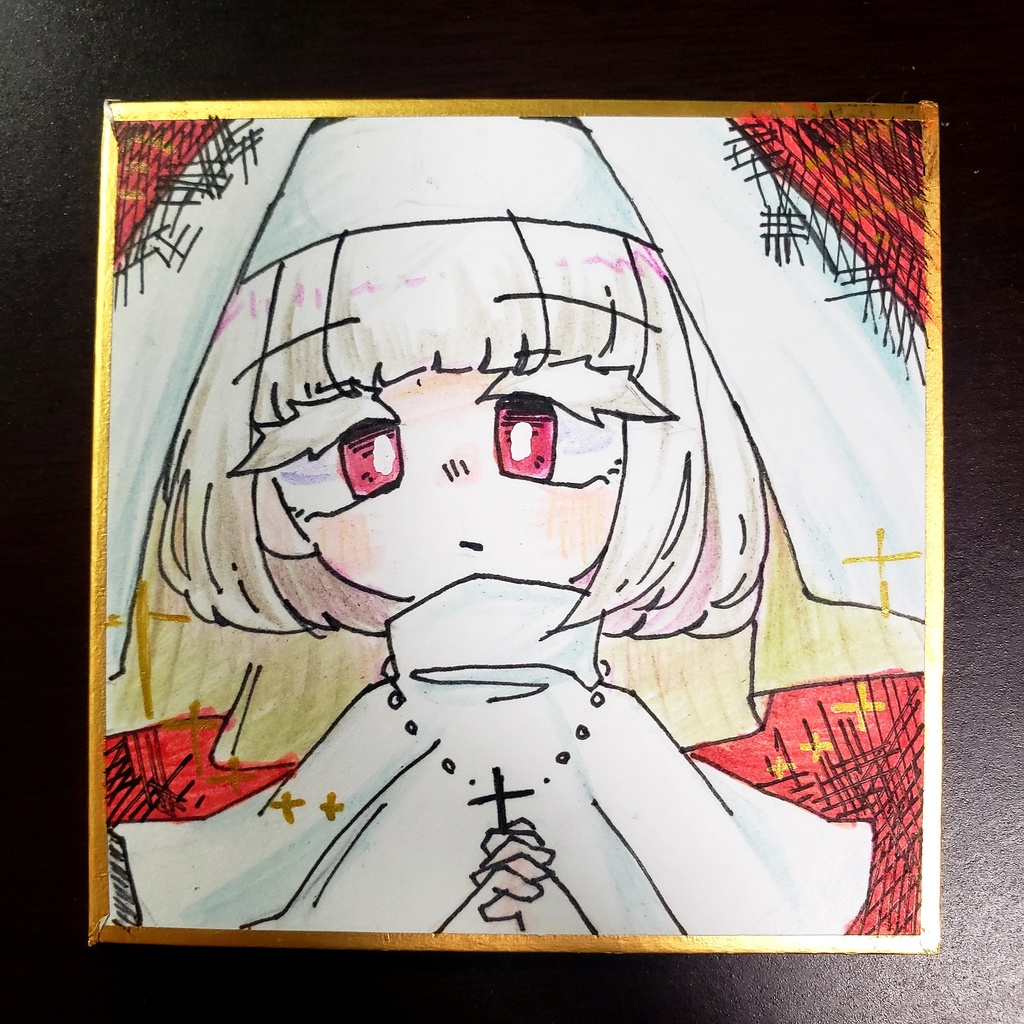 【きのこ擬人化】豆色紙原画【ソルサビラの森】