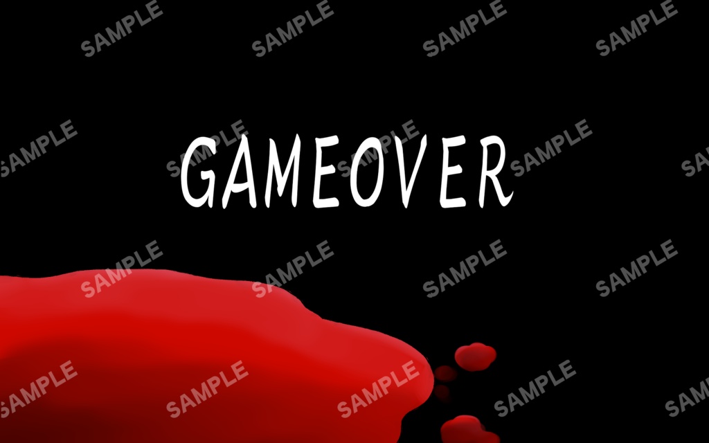 ホラーゲームのイラスト素材(ゲームオーバー)
