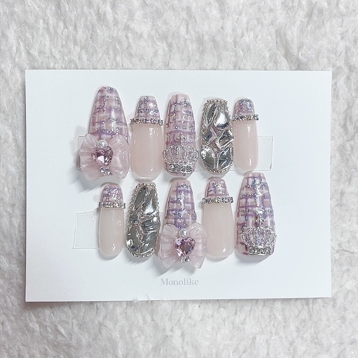 ネイルチップ / パープルツイード