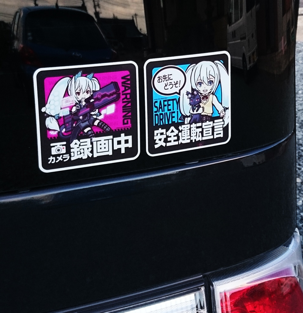 【霧島レイ】カメラ録画中オリジナルステッカー(クロレイたん仕様)