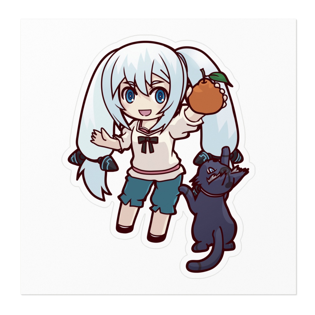 【霧島レイ】デフォルメステッカー(テル&デコポンver.)