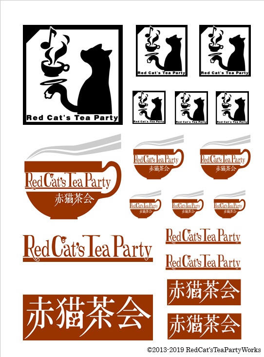 赤猫茶会オリジナルシール詰合せ（白地台紙）