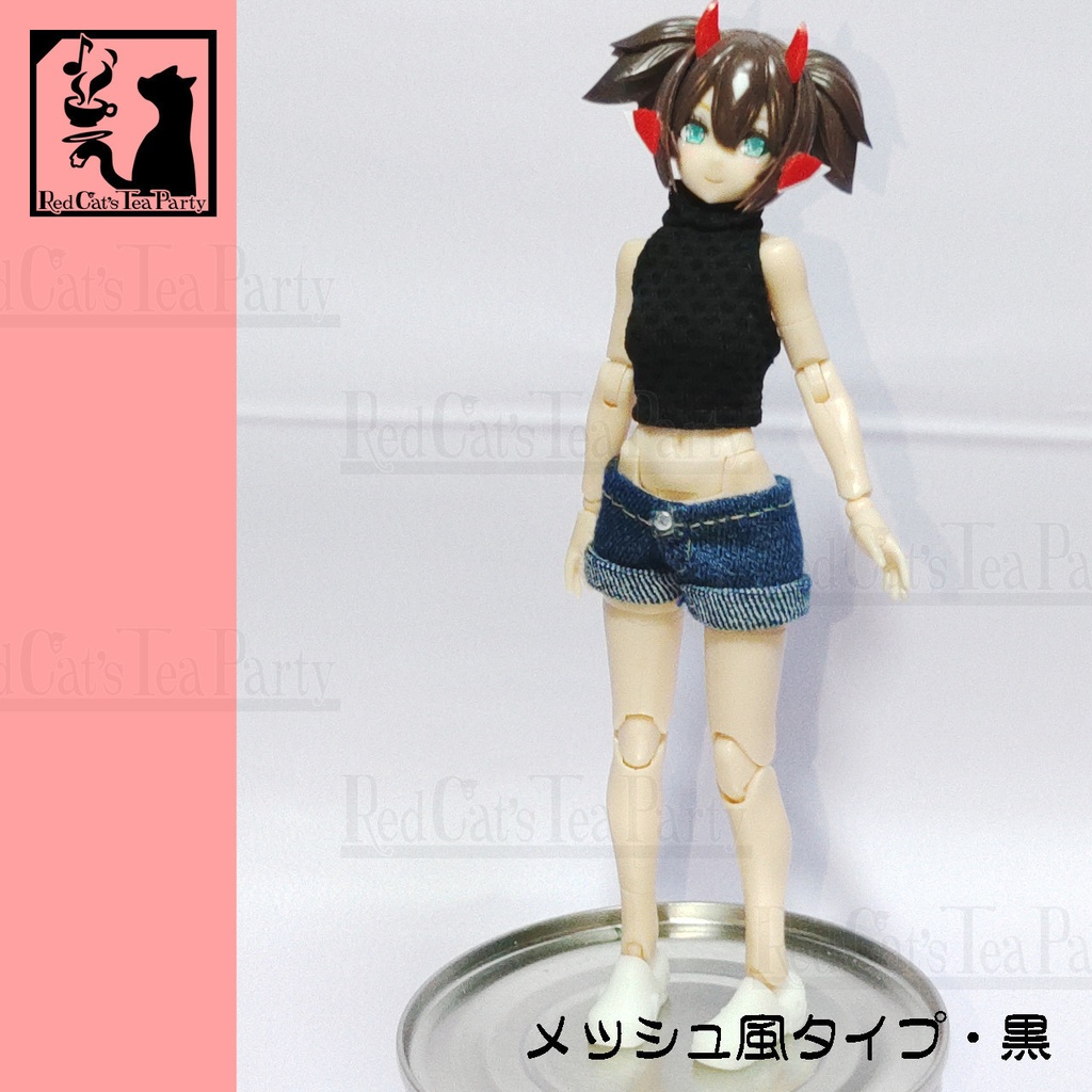 オフショルダータートルネックトップス・黒