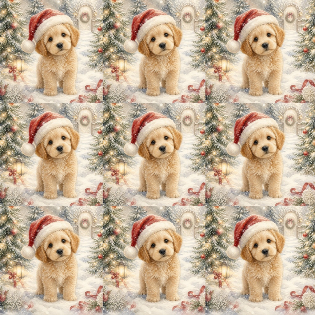クリスマスと子犬