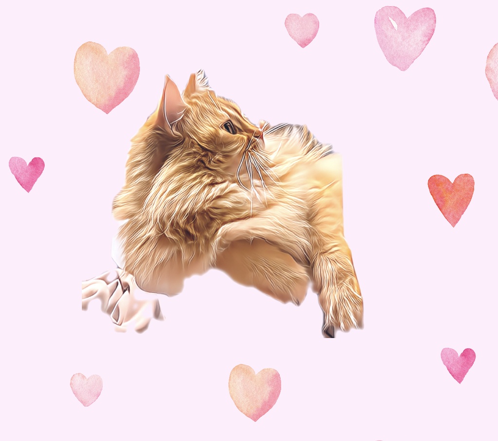 猫ハートピンク【マスキングテープ】