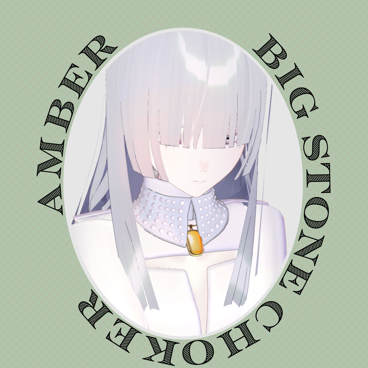 【VRC対応装飾】Big stone choker　ビッグストーンチョーカー