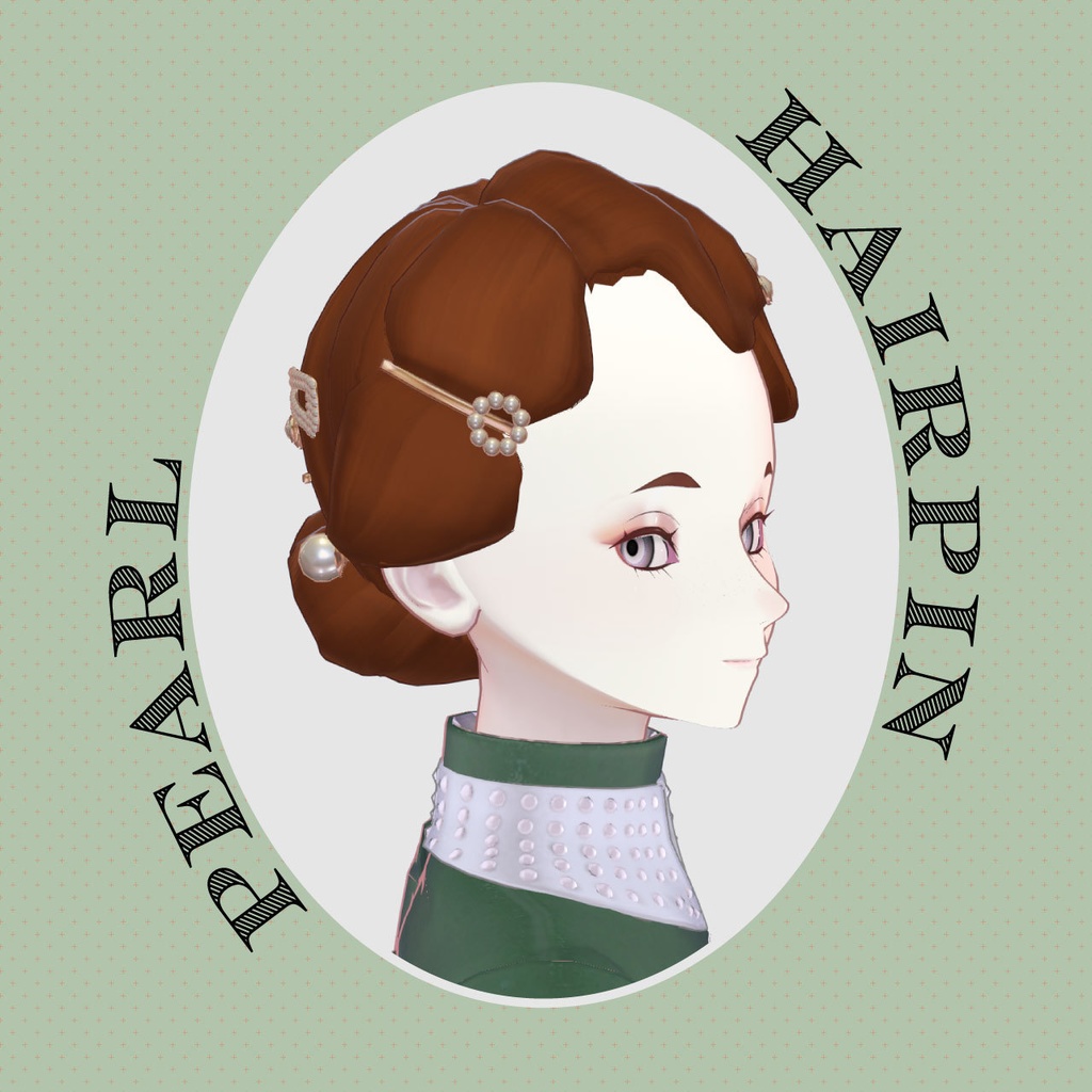 【VRC対応装飾】Hairpin Pearl ヘアピン ~パール~