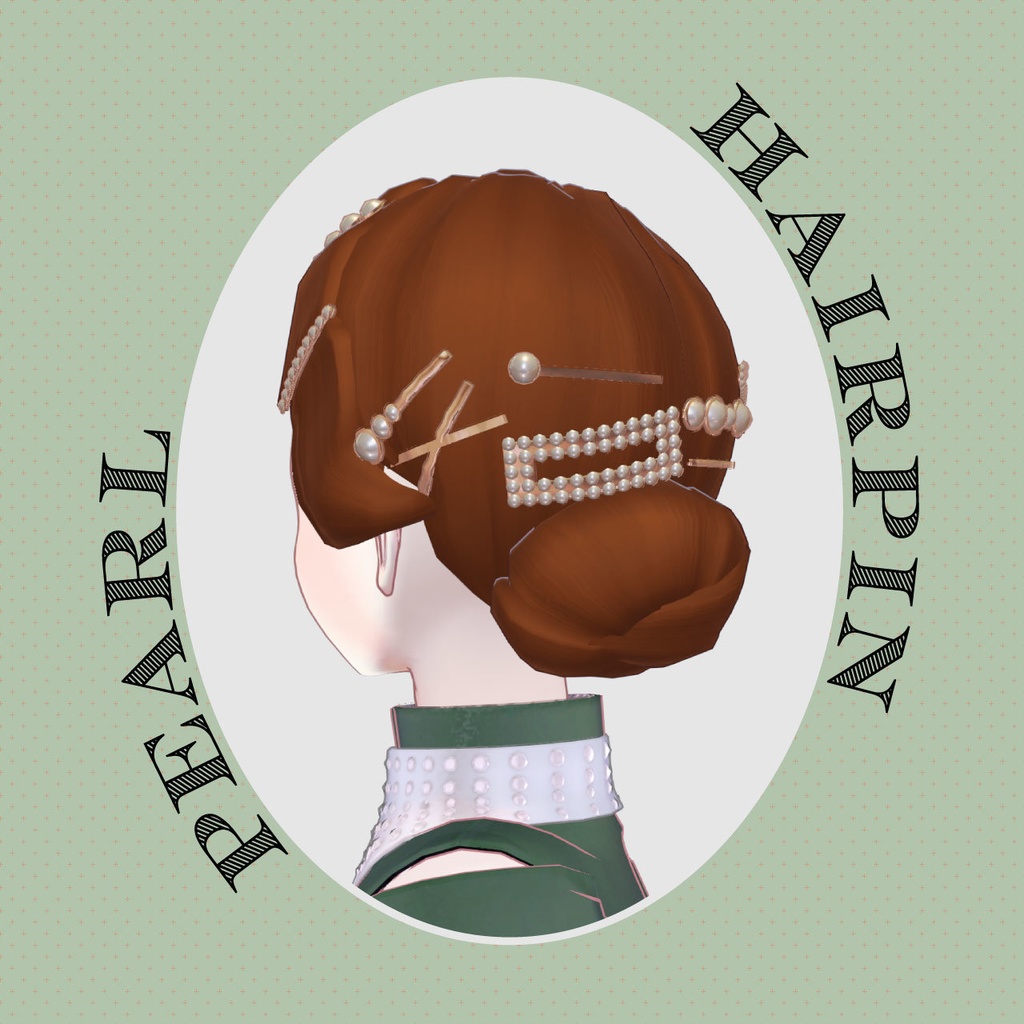 【VRC対応装飾】Hairpin Pearl　ヘアピン　～パール～