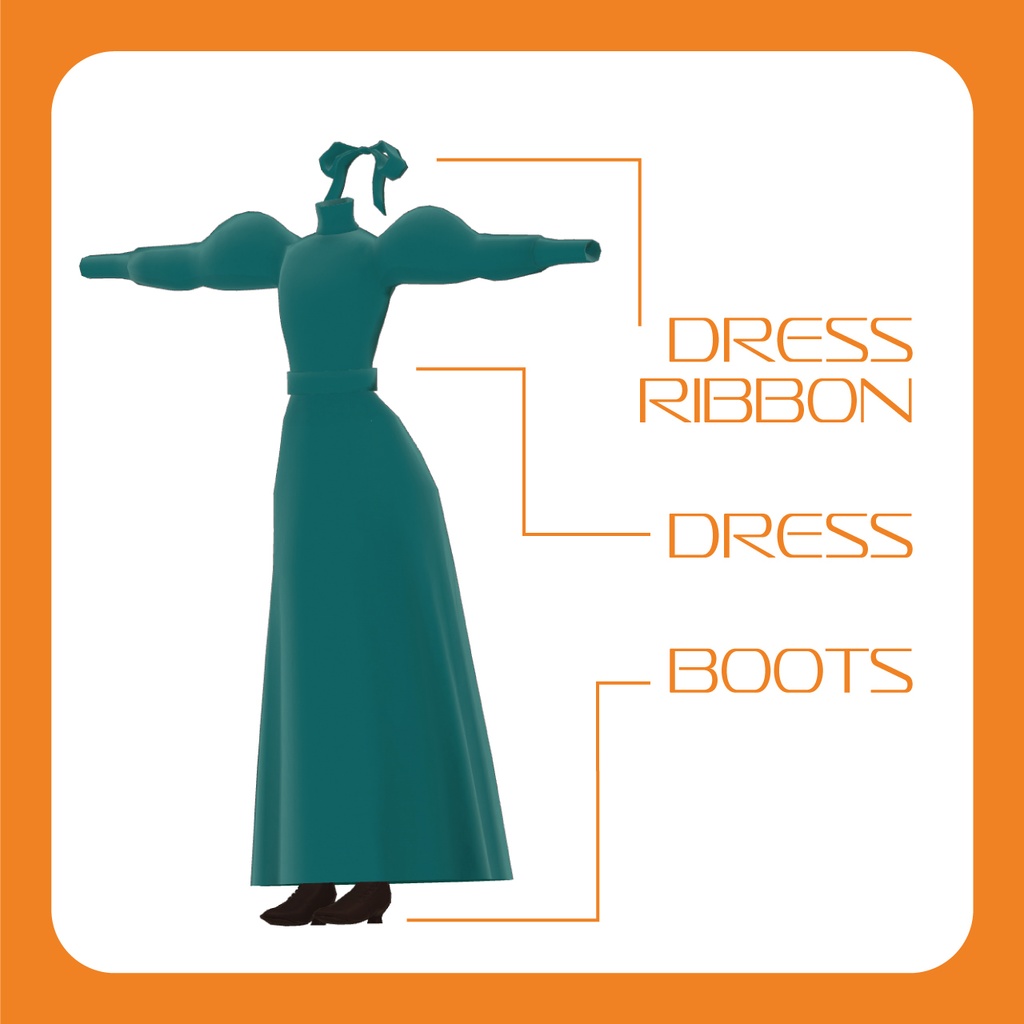 【VRC対応衣装】Fictional Muse Dress フィクショナルミューズドレス