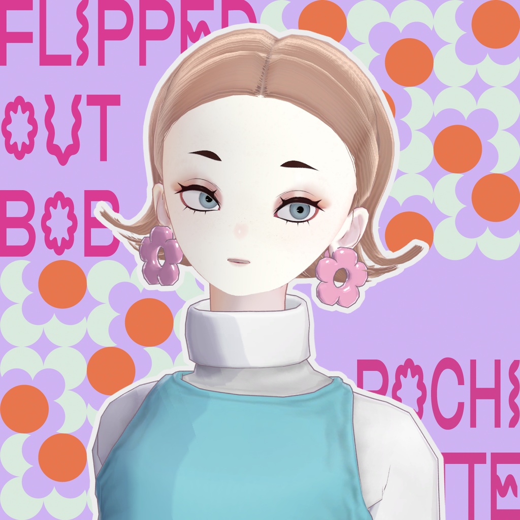 【VRC対応ヘア】Flipped out Bob フリップアウトボブ