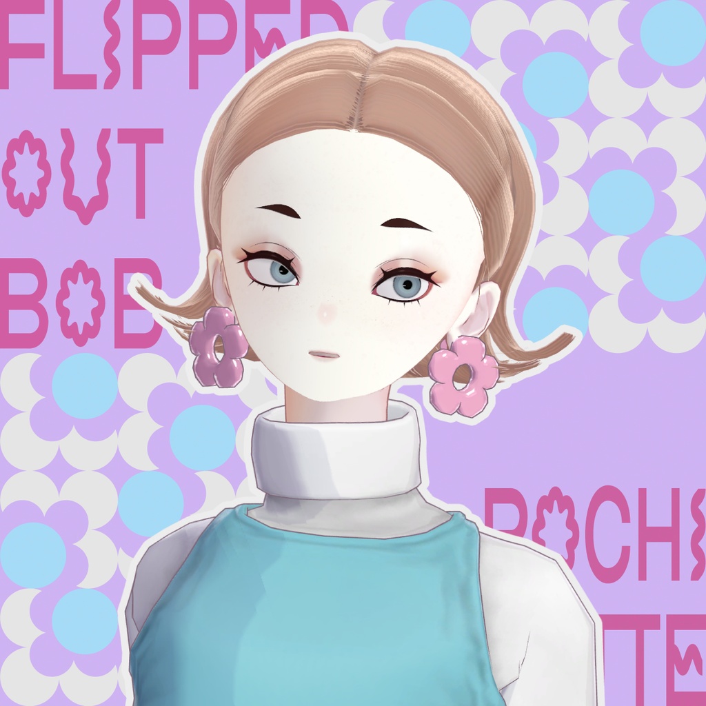 【VRC対応ヘア】Flipped out Bob フリップアウトボブ