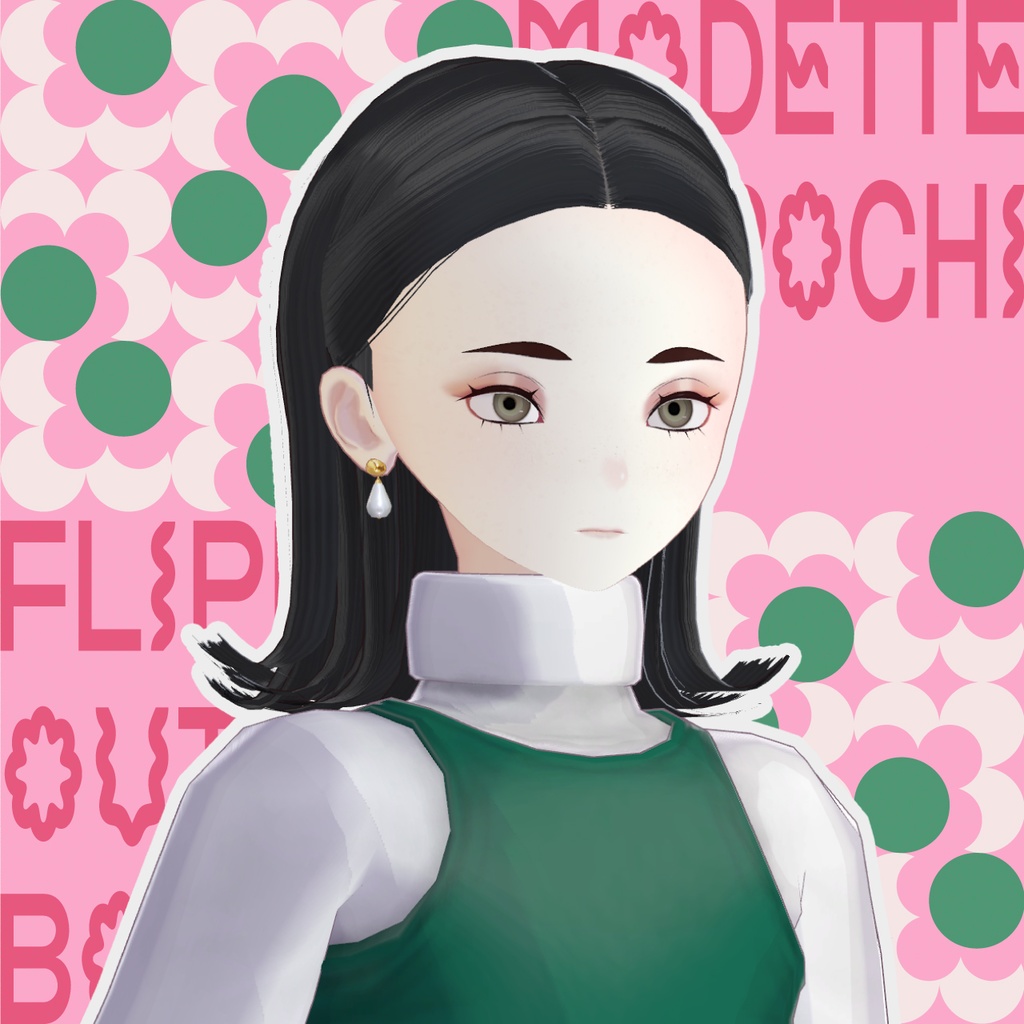 【VRC対応ヘア】Flipped out Bob フリップアウトボブ