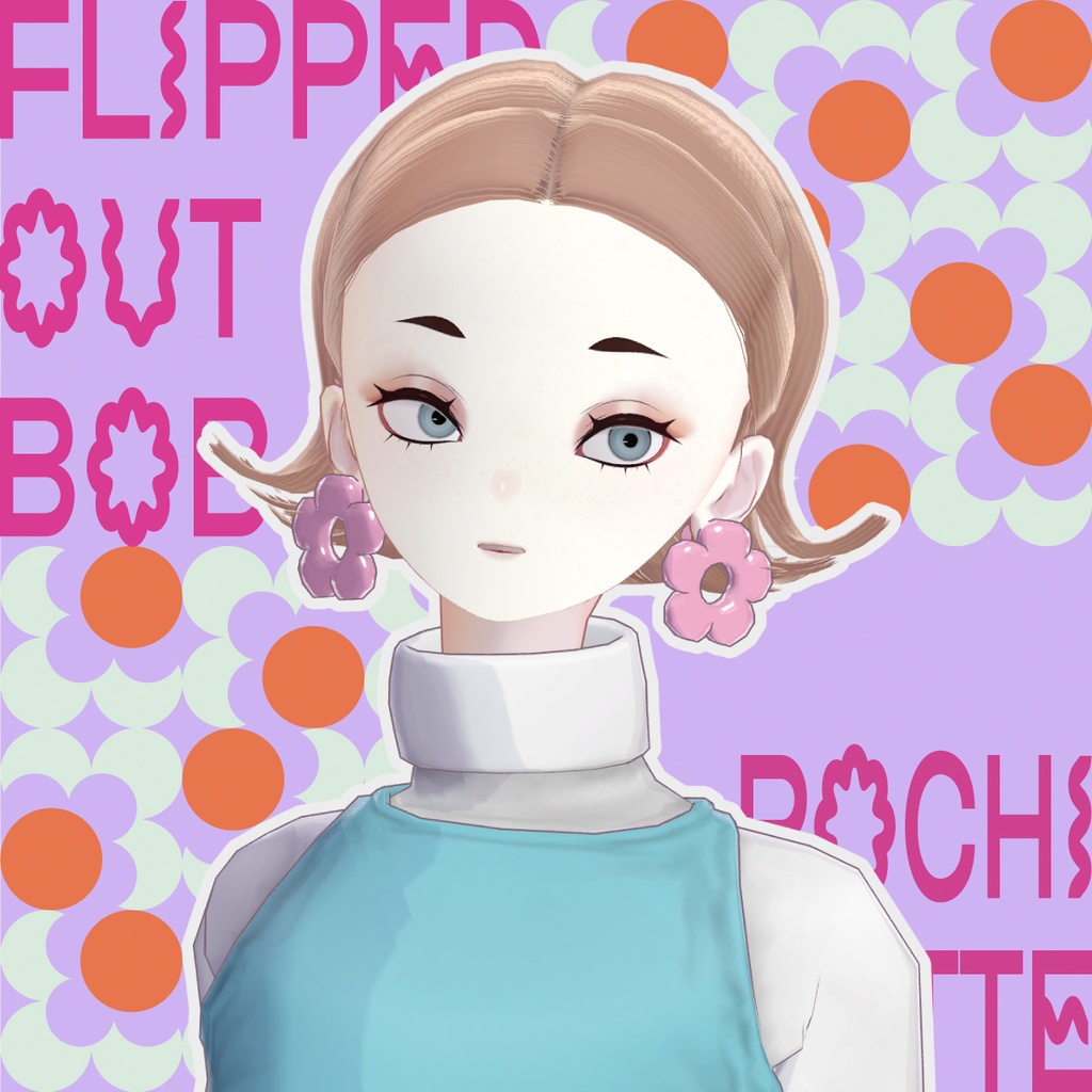 【VRC対応ヘア】Flipped out Bob フリップアウトボブ