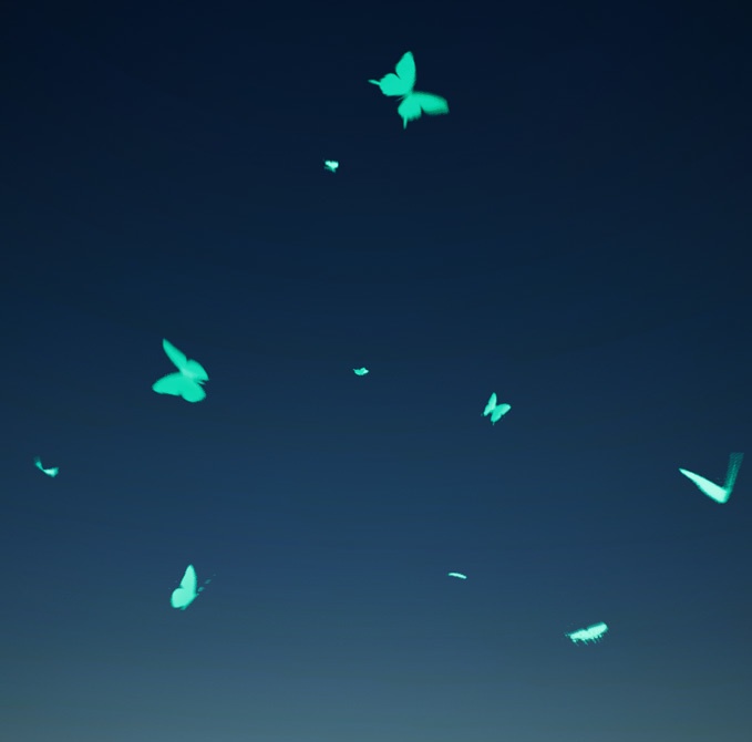 【配信用画面素材】闇夜を舞う蝶フリー素材