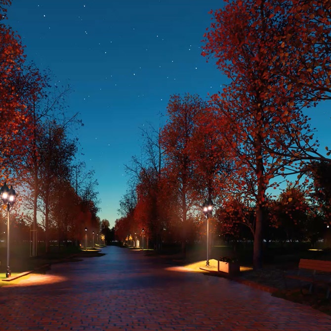 【うごく配信用背景素材】やすらぎの並木道(フリー素材あり)