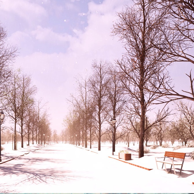 【うごく配信用背景素材】やすらぎの並木道(フリー素材あり)