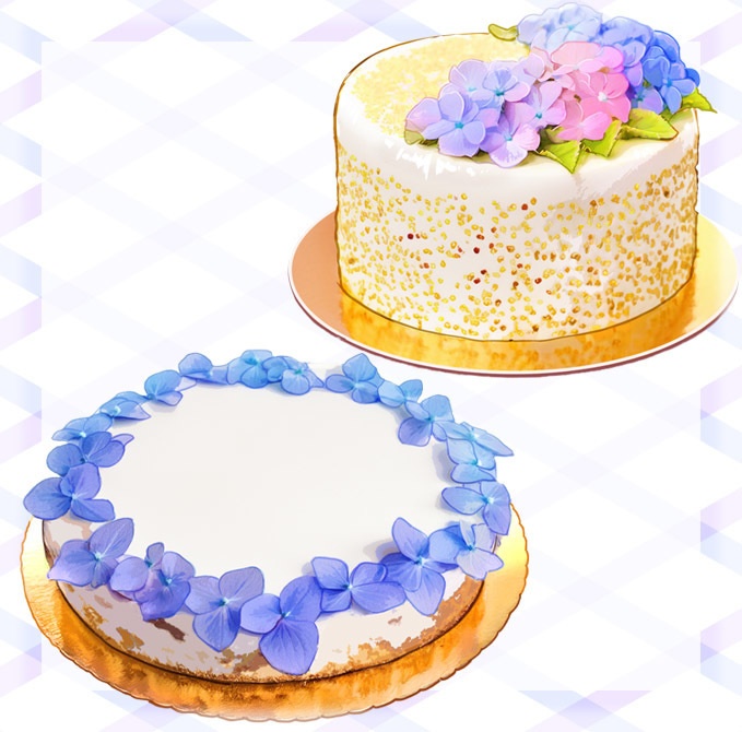 【食べ物イラスト素材】あじさいのスイーツ(フリー素材あり)