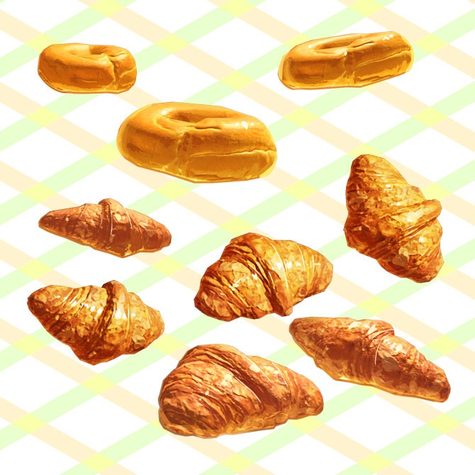 【フリー素材あり】美味しいアートのパン詰め【イラスト素材】