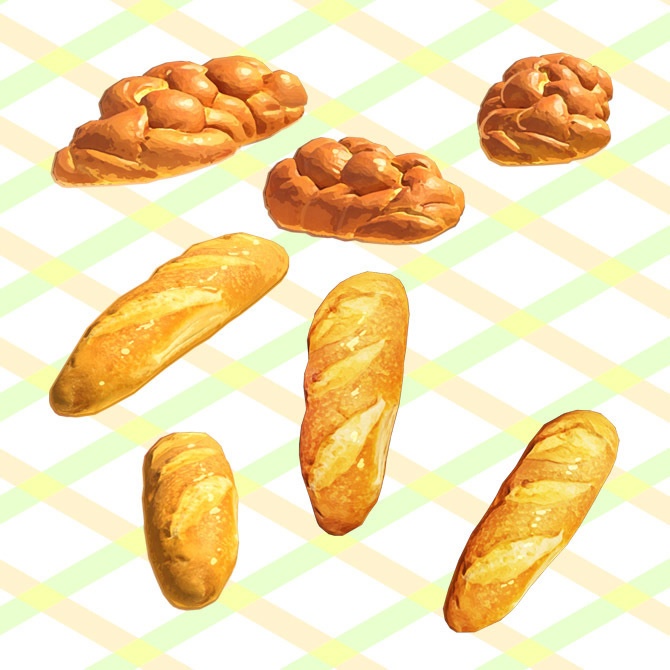 【フリー素材あり】美味しいアートのパン詰め【イラスト素材】