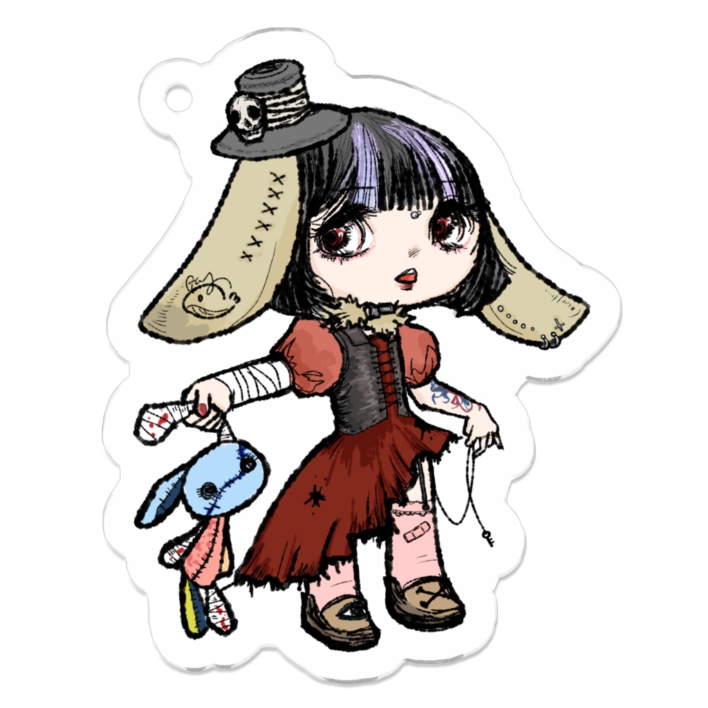 パンク風兎娘アクリルキーホルダー