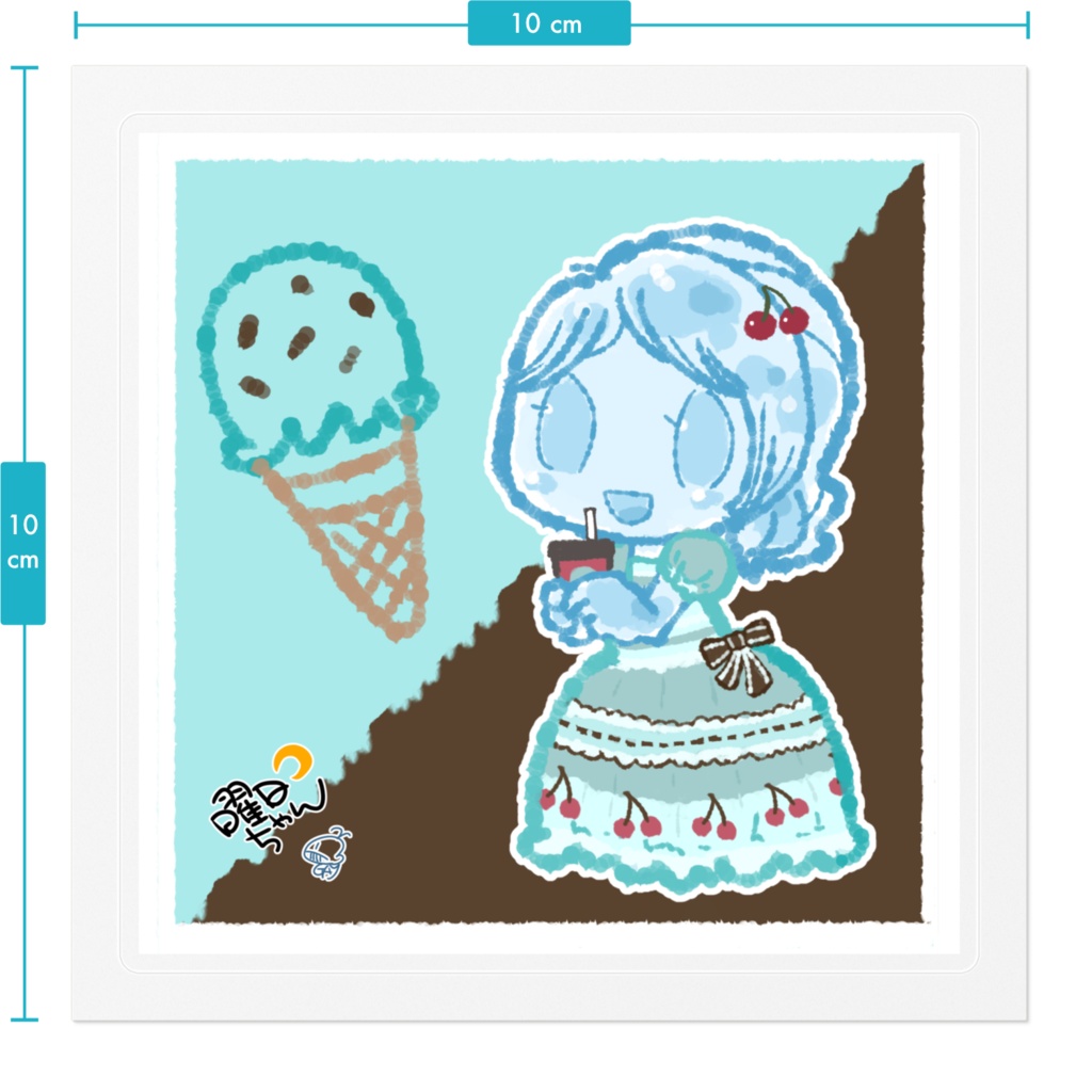 【ようびちゃん】チョコミントすいようびちゃんステッカー