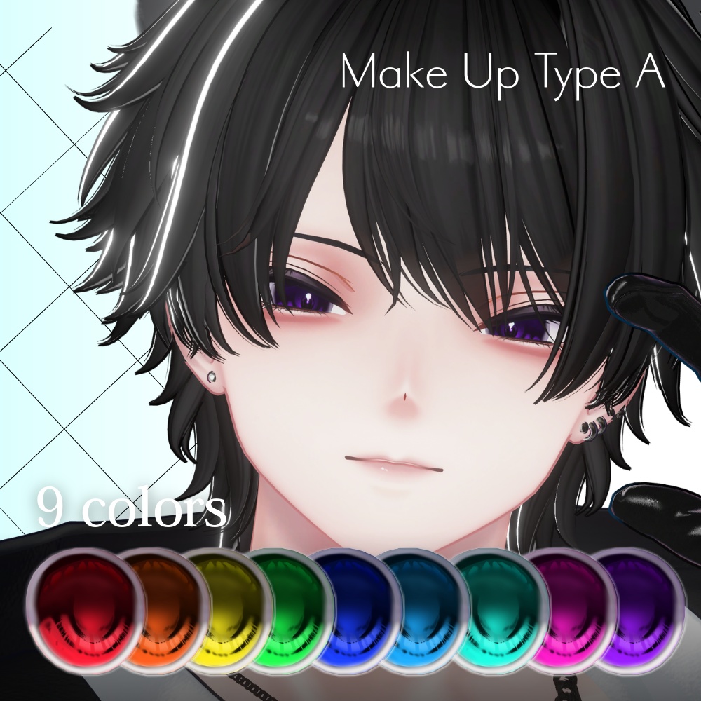 【VRChat Textures】狛乃-komano- Eye + Make Up Textures「BLANK//PRISM」 + PSD & Blendshapes