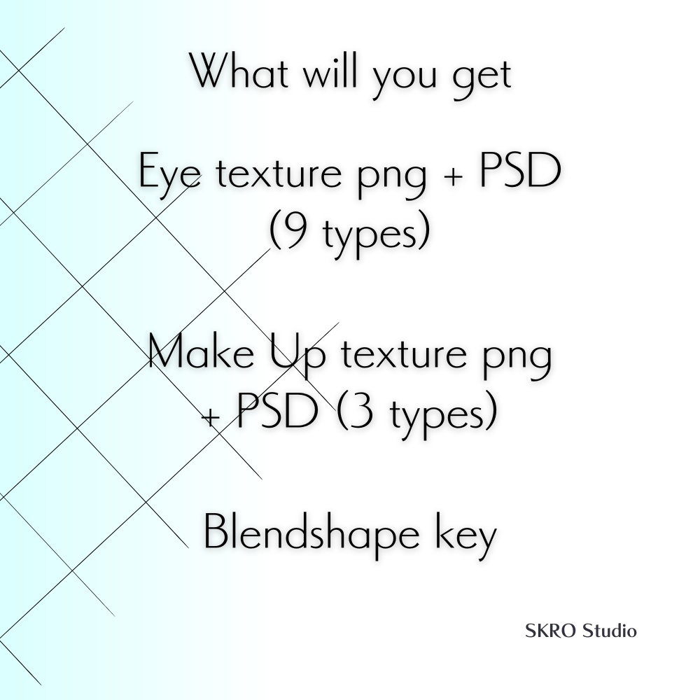 【VRChat Textures】狛乃-komano- Eye + Make Up Textures「BLANK//PRISM」 + PSD & Blendshapes