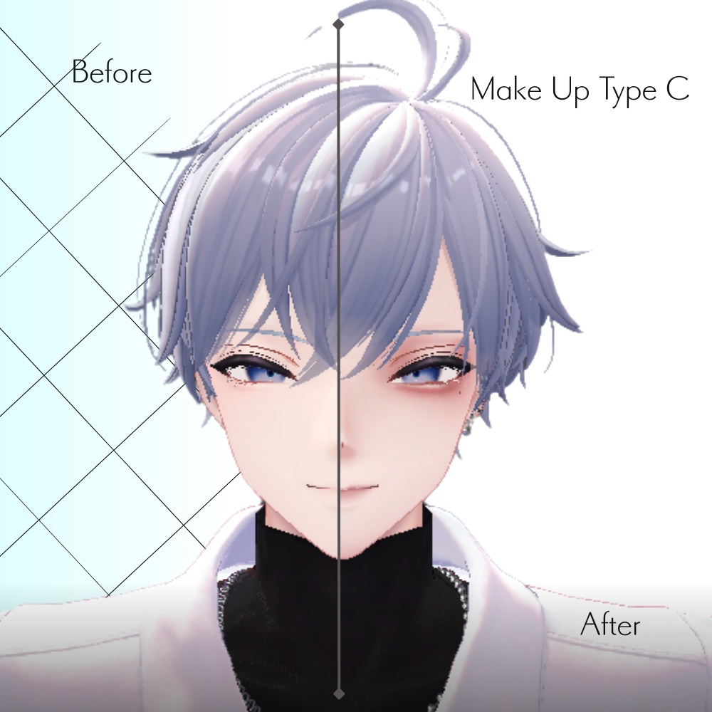 【VRChat Textures】狛乃-komano- Eye + Make Up Textures「BLANK//PRISM」 + PSD & Blendshapes