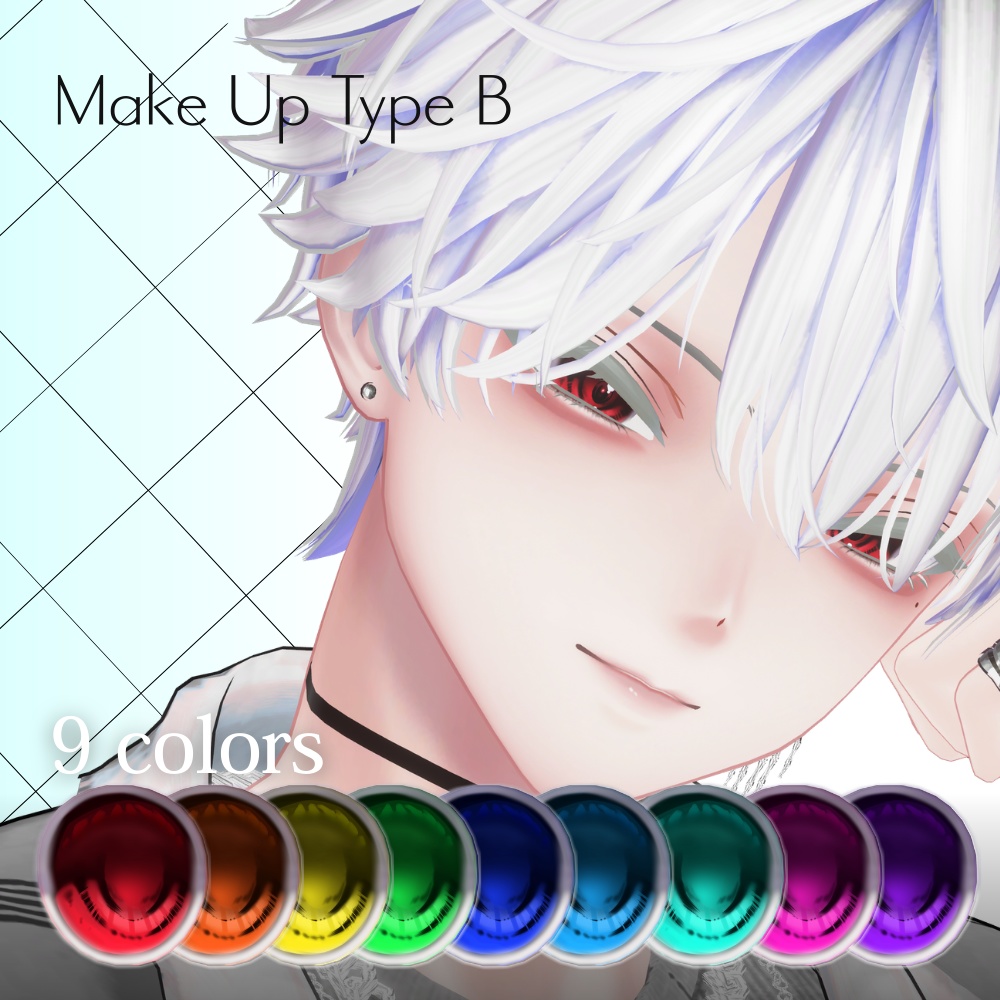 【VRChat Textures】狛乃-komano- Eye + Make Up Textures「BLANK//PRISM」 + PSD & Blendshapes
