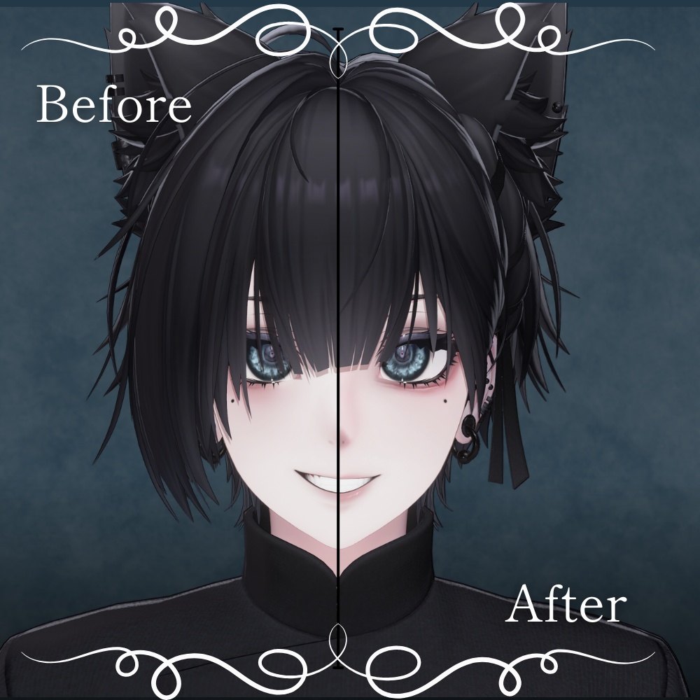 【VRChat Textures】泣夜 -Nakiya- 「Velum」Make Up & Eye Textures (13 Colors) + PSD