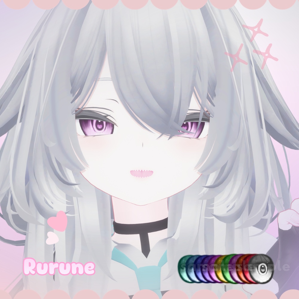 【6アバター対応】Eye texture - Kyupii - (11色セット / PSD付)