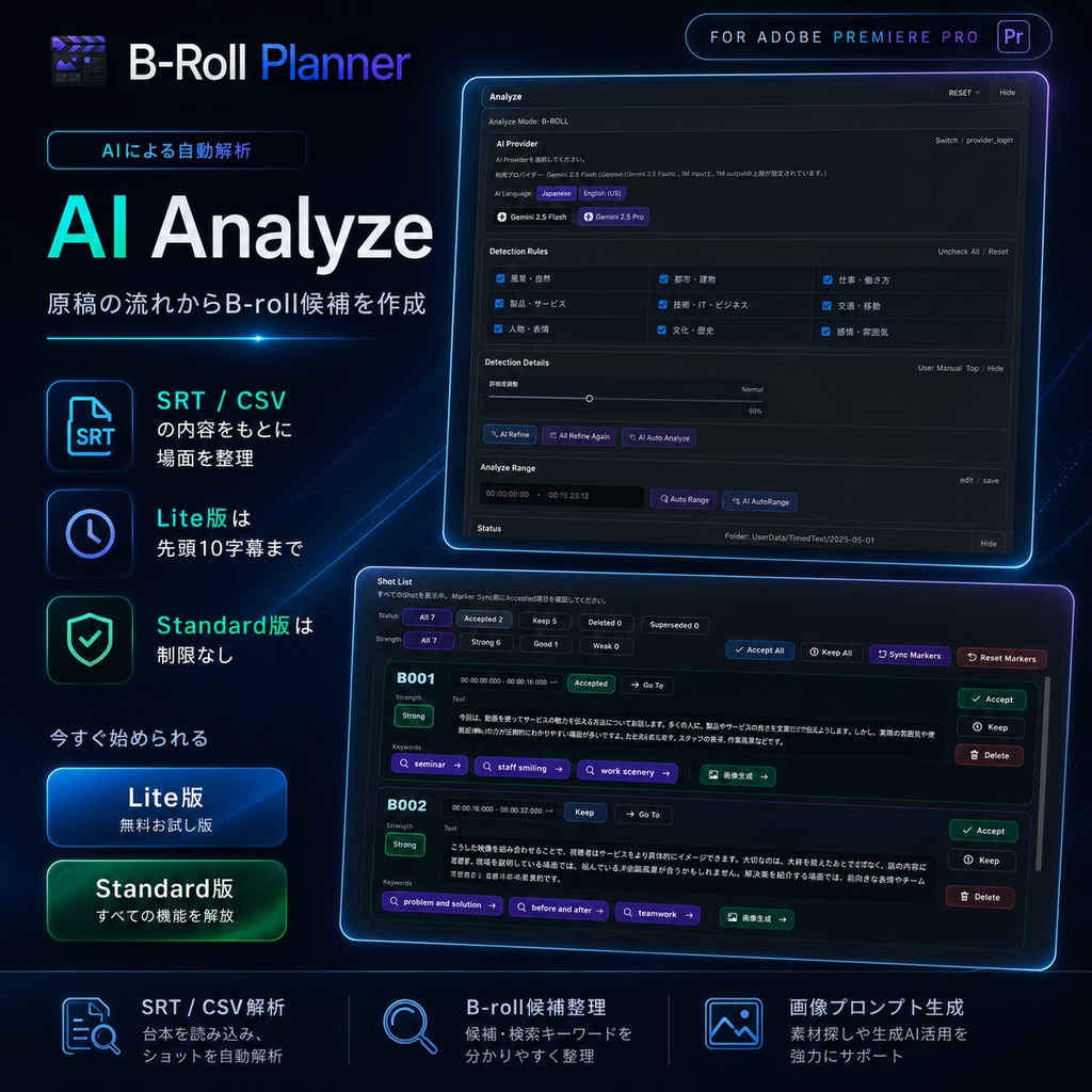 インサート B-roll支援プラグイン B-Roll Planner