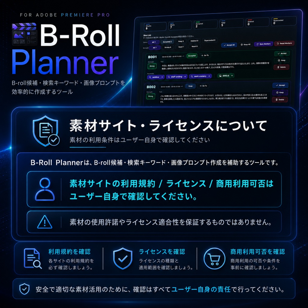 インサート B-roll支援プラグイン B-Roll Planner