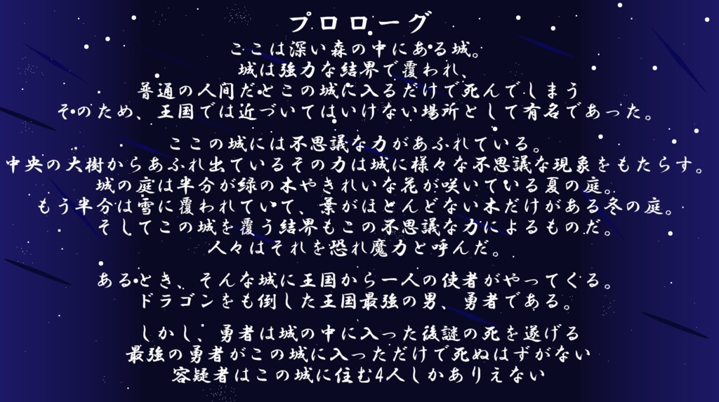 マーダーミステリー「夏冬の城」