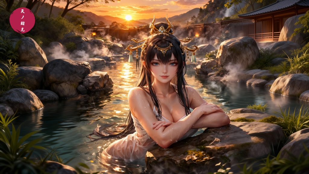 【弁財天】沐浴 ─ デジタルお守り壁紙