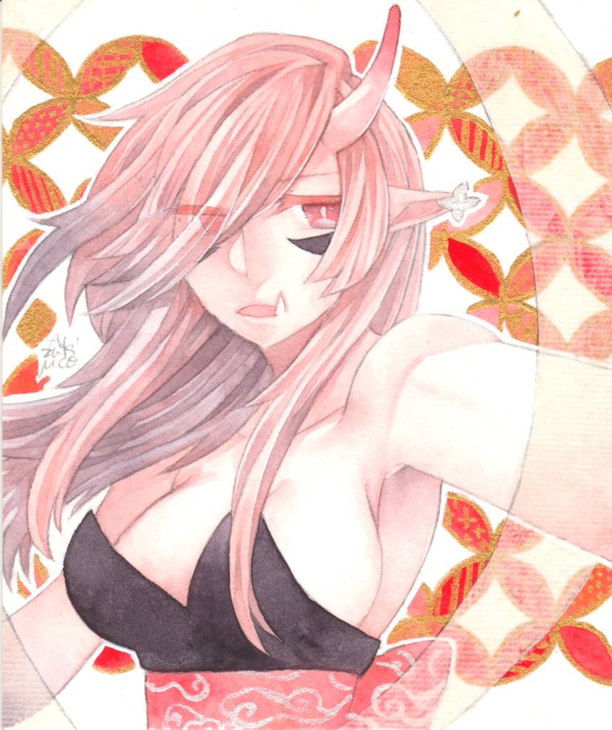 鬼女(透明水彩原画)