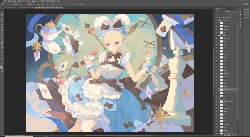 【商用】【YCH base】イラストテンプレート素材Vtuber素材不思議の国へ行きました