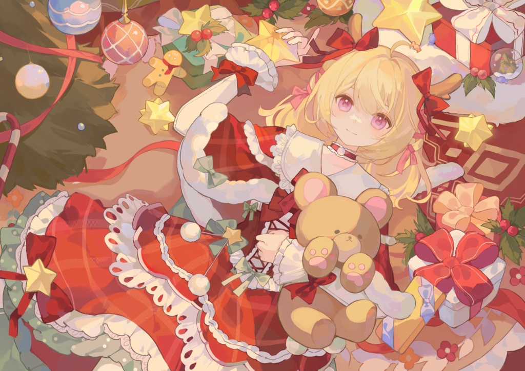 【商用】【YCH base】イラストテンプレート素材Vtuber素材クリスマスの願い