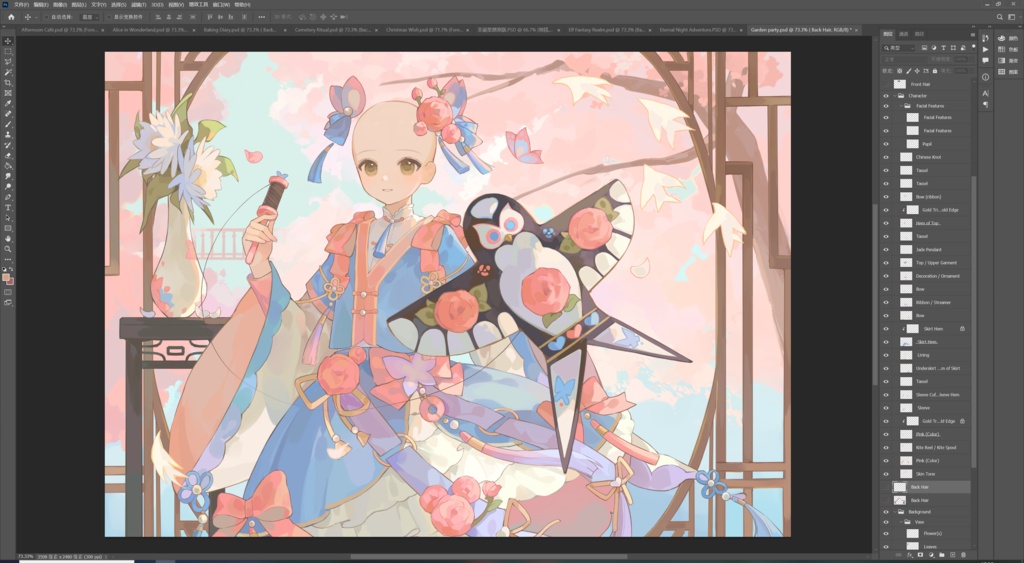 【商用】【YCH base】イラストテンプレート素材Vtuber素材春の花が朝をもてあそぶ