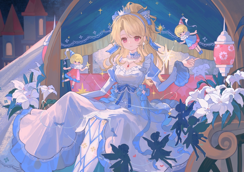 【商用】【YCH base】イラストテンプレート素材Vtuber素材真夜中の魔法
