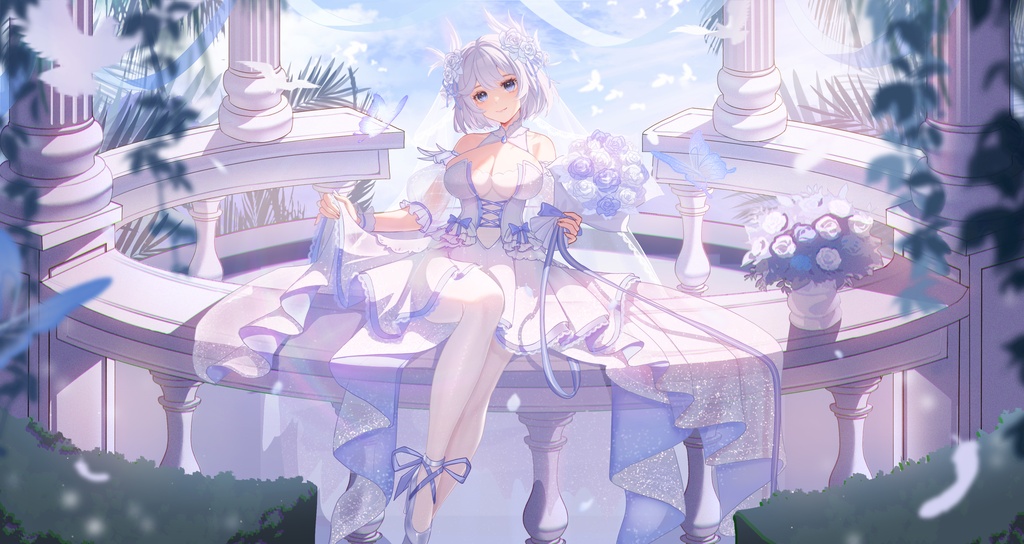 【商用】【YCH base】イラストテンプレート素材Vtuber素材純白の誓い