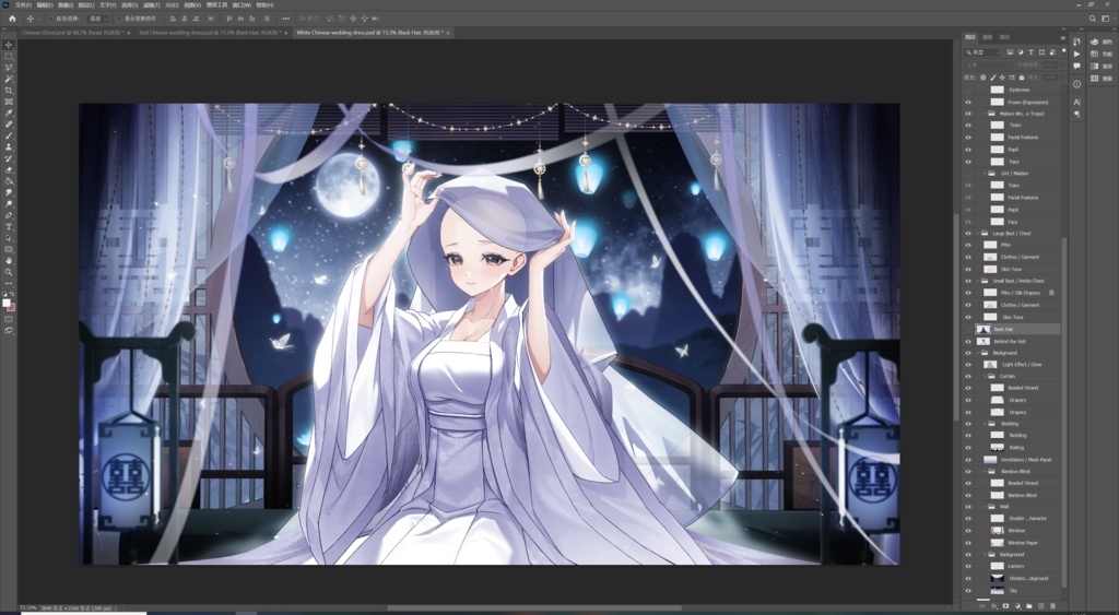 【商用】【YCH base】イラストテンプレート素材Vtuber素材中華の花嫁