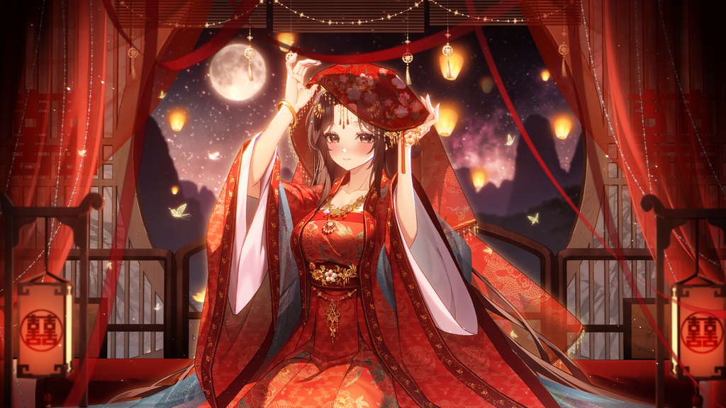 【商用】【YCH base】イラストテンプレート素材Vtuber素材中華の花嫁