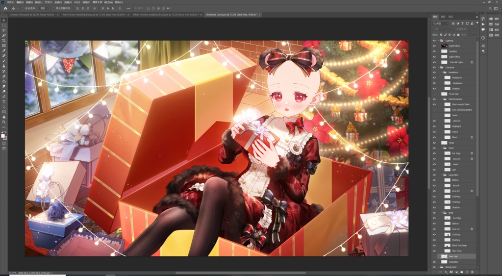 【商用】【YCH base】イラストテンプレート素材Vtuber素材クリスマスの賛歌